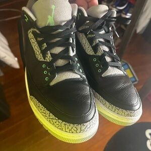 jordan 3’a green glow size 14 new no box